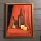 Bodegón con botella y limones, años 70, pintura sobre lienzo, enmarcado, Imagen 5