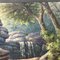 Bosque con paisaje de arroyo, años 50, pintura sobre cartón, Imagen 4