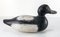 Mid 20th Century Carved Wooden Black & White Duck Decoy 5