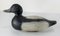 Mid 20th Century Carved Wooden Black & White Duck Decoy 11