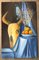 Bodegón con calavera de vaca y flores, años 80, Pintura sobre lienzo, Imagen 2