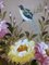 Pittura floreale con uccelli, Cina, anni '70, pittura e legno, bambù, tela e lino, con cornice, Immagine 3