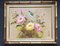 Pittura floreale con uccelli, Cina, anni '70, pittura e legno, bambù, tela e lino, con cornice, Immagine 6