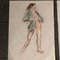 Desnudo de mujer, años 70, Acuarelas sobre papel. Juego de 4, Imagen 2