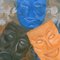 Máscaras teatrales, años 70, Pintura sobre lienzo, Imagen 2