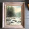 River Landscape with Falls & Rocks, 1960s, Painting on Canvas, Framed, Image 5