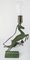 Verdigris Bronze Leaping Gazelle Impala Boudoir Table Lamp, Image 4