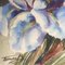 Acquerello floreale, anni '50, Acquerello su cartone, con cornice, Immagine 3