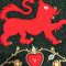Vintage Folk Art lana Crewel lavoro Lion Motif Textile, Immagine 3