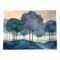 Paisaje abstracto con árbol azul, años 80, pintura en lienzo, Imagen 1