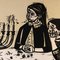 Irving Amen, Chanukah, stampa a blocchi di legno, anni '60, Immagine 4