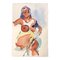 Pintura a la acuarela desnudo femenino expresionista abstracto a doble cara, años 70, Acuarela sobre papel, Imagen 1
