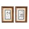 Small Figure Studies, Ink Drawings, 1960s, Framed, Set of 2 1