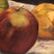 Peinture Nature Morte Pomme/Orange/Poivre Vert, 1980s, Peinture sur Toile 3
