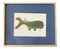 Hippo with Bird, 1960s, Paint on Paper, Framed, Image 1