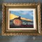 Paysage Abstrait avec Citrouille et Personnage, 1950s, Peinture sur Toile, Encadré 6