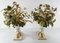 Italian Ceramic Rams Head Cornucopias with Toleware Foliage, Set of 2 7