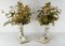 Italian Ceramic Rams Head Cornucopias with Toleware Foliage, Set of 2 2