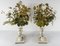 Italian Ceramic Rams Head Cornucopias with Toleware Foliage, Set of 2 3