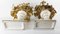 Italian Ceramic Rams Head Cornucopias with Toleware Foliage, Set of 2 12