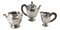 Antique Art Deco Silverplate and Rosewood Tea Set from Christofle, Set of 3 1