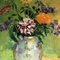 Bodegón con frutas y flores, años 70, pintura sobre lienzo, enmarcado, Imagen 3