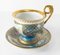 Taza de té y platillo francés tipo Sevres con decoración floral, Imagen 2