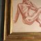 Studio di nudo maschile, anni '40, Seppia su carta, con cornice, Immagine 2