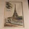 H. Alexis, Eiffel Tower & Place Vendome, 1950s, Watercolors on Paper, Set of 2 2