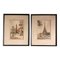 H. Alexis, Eiffel Tower & Place Vendome, 1950s, Watercolors on Paper, Set of 2 1
