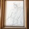 Dibujo de estudio al carboncillo de mujer desnuda, enmarcado, años 70, Carboncillo en papel, Imagen 2
