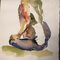 Acquerello su nudo femminile espressionista astratto, anni '70, acquerello su carta, Immagine 3