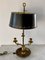 Dreiarmige Bouillotte Lampe aus Messing, Mitte des 20. Jahrhunderts mit schwarzem Tole Schirm 7