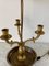 Mid-20th Century Brass Three-Arm Bouillotte Lamp with Black Tole Shade 4