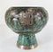 Mid 20th Century Verdigris Copper and Sterling Silver Peruvian Bowl 3