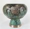 Mid 20th Century Verdigris Copper and Sterling Silver Peruvian Bowl, Image 3