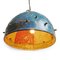 Vintage Blue Iron Rivet Pendant Light 4