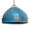 Vintage Blue Iron Rivet Pendant Light 6