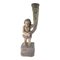 Early 20th Century Spanish or Portuguese Colonial Carved Wood Cherub Candle Holder, Image 1