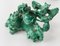 Chinese Carved Malachite Stone Foo Dog with Bats 7
