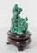 Chinese Carved Malachite Stone Foo Dog with Bats 3