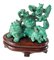 Chinese Carved Malachite Stone Foo Dog with Bats 1