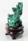Chinese Carved Malachite Stone Foo Dog with Bats 5