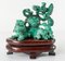 Chinese Carved Malachite Stone Foo Dog with Bats 2
