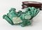 Chinese Carved Malachite Stone Foo Dog with Bats 8