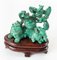 Chinese Carved Malachite Stone Foo Dog with Bats 11