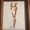 Estudio con desnudo masculino, pintura sobre papel, años 70, enmarcado, Imagen 2