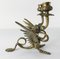 Italienischer Mid-Century Double Dragon Kerzenhalter aus Bronze 4