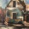 Farmhouse, 1970s, Painting, Framed 3