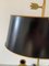 Mid-Century Brass Bouillotte Double Dolphin Table Lamp with Black Tole Shade 3